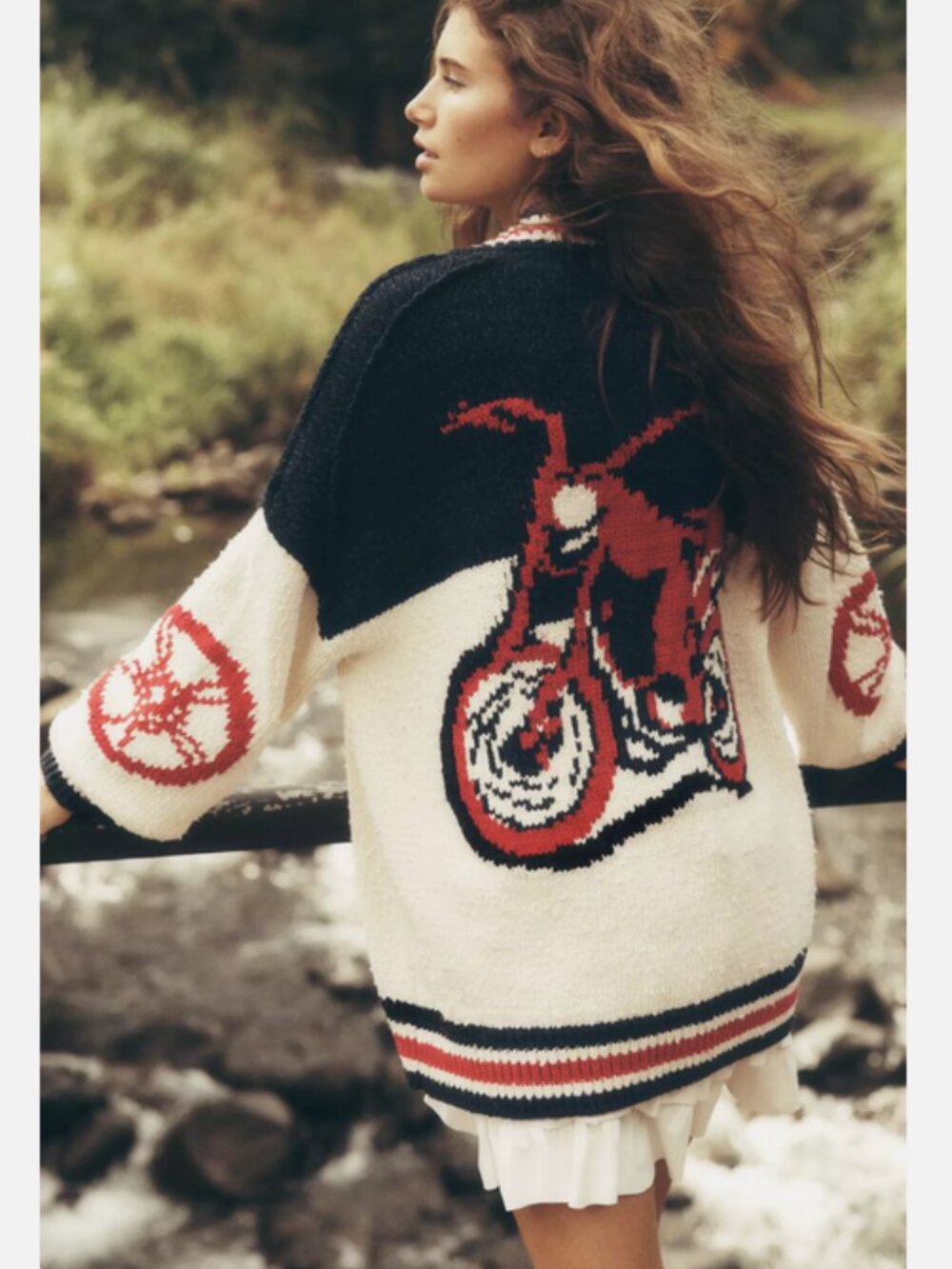 Anthropologie Pilcro Cotton Blend Motorcycle Cardigan Sweater Varsity M NWT